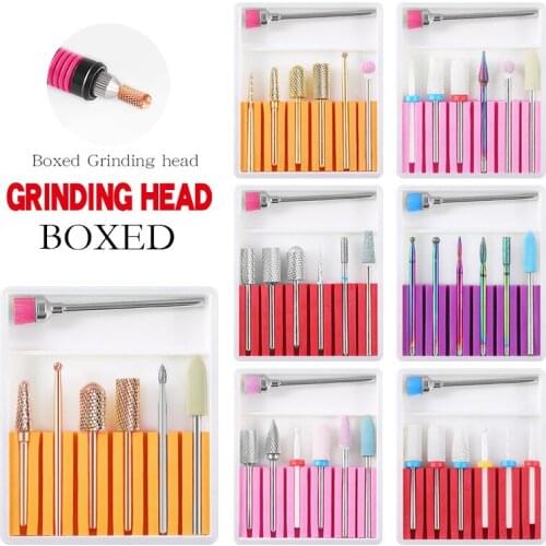 Ceramic Diamond Nail Drill Bits Set Milling Cutters Set Manicure Pedicure Electric Nail Drill Machine Nail Gel Remover File