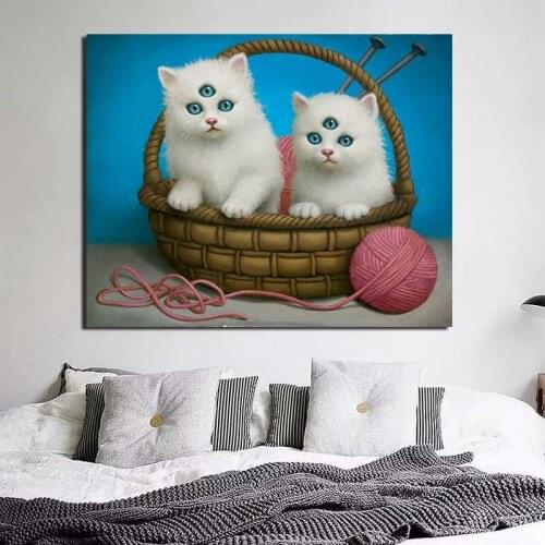 Nordic Poster Abstract Cat Wall Art Canvas Painting Posters Prints Modern Painting Wall Picture For Living Room Home Decoration