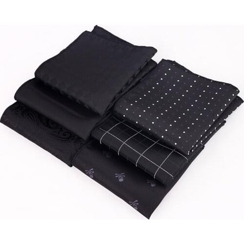 Luxury Mens Handkerchief Polka Dot Striped Floral Printed Hankies Polyester Hanky Business Pocket Square Chest Towel 23CM*23CM