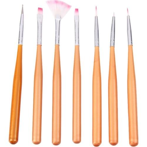 New 7PCS Nail Art Acrylic UV Gel Drawing Painting Pen Polish Brush Set DIY