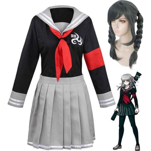 New Danganronpa V3 Cosplay costumes Peko Pekoyama uniform Jacket / Skirt / tie / Socks / Wig costume for women Anime cosplay