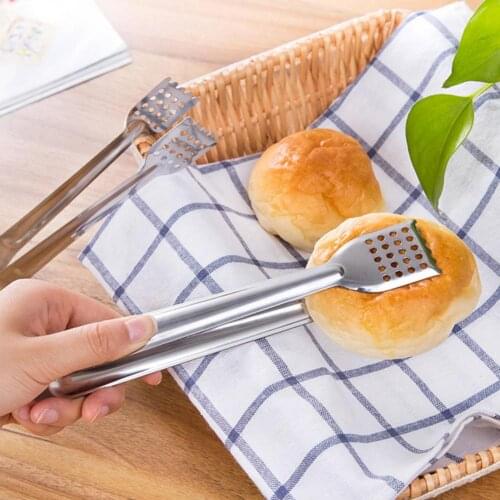 Stainless Steel Food Tongs Kitchen Utensils Hollow-Out Barbecue Clip For Meat Salad Bread Pastry Clamp Buffet Cooking Tool 2021