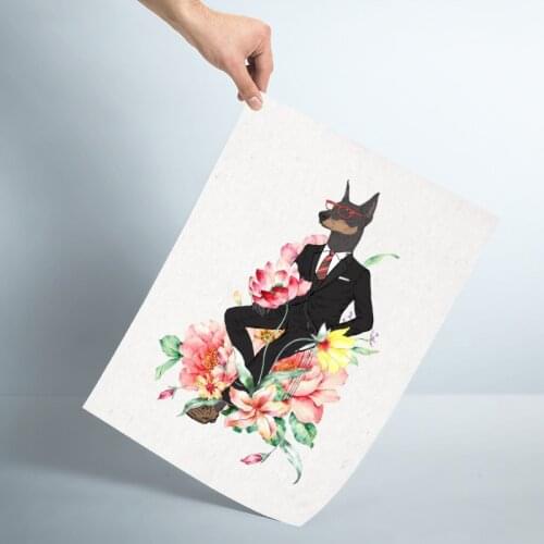 Animals And Flower Poster Art Satin Poster Print cloth fabric wall poster print Silk Fabric Print No Frame Bedroom Decoration