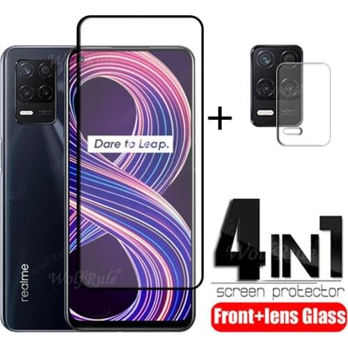Full Cover Glass For Realme 8 5G Glass For OPPO Realme 8 5G Tempered Glass HD Film Screen Protector For Realme 8 5G Lens Glass