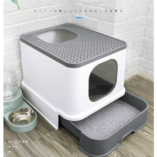 Fully Enclosed Cat Toilet Large Anti-spatter Drawer Top Into Cat Litter Box Deodorization Extra Large Oversized Cat Supplies