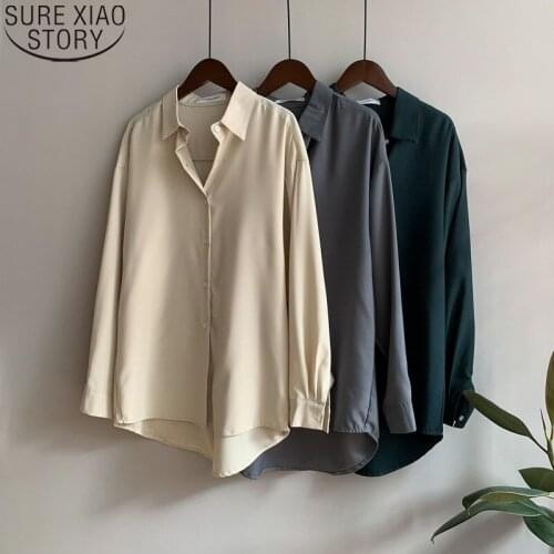 Causal Long Shirt Women Loose Clothing Autumn Temperament Long Sleeve Button Shirt Cotton Women Tops 2021 New Blusas Mujer 16298