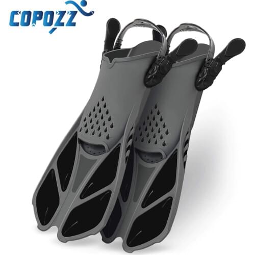 Adjustable Swimming Fins Adult Snorkel Foot Flippers Diving Fins Beginner Water Sports Equipment Portable diving Flippers Child