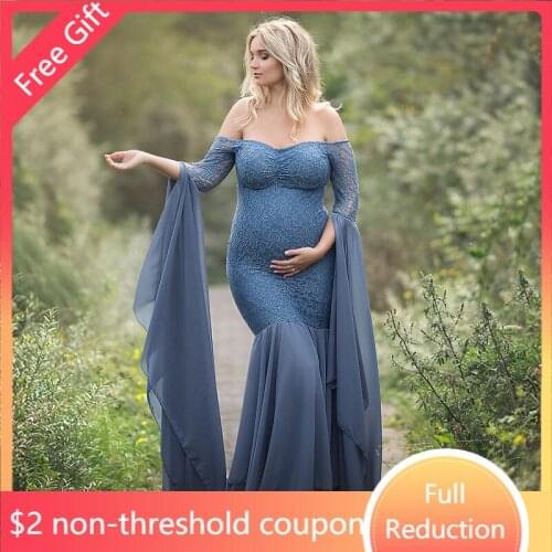 Maternity Photography Props Dresses For Pregnant Women Clothes Lace Maternity Dresses For Photo Shoot Pregnancy Dresses Clothing