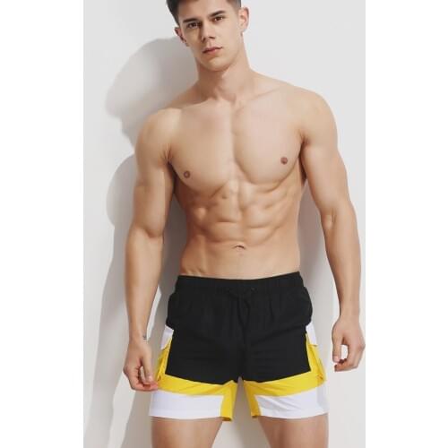 Superbody Patchwork Men Leisure Shorts Briefs Homewear Young Men Fitness Sportswear Shorts Trouser Male Sweatpants Beach Shorts