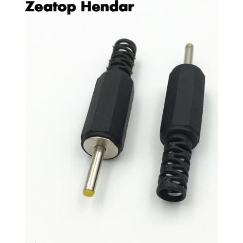 10Pcs 2.5 x 0.7 x 9 / 2.5 x 1.0 x 9 MM DC Male Power Plug Outlet Electrical Socket Jack Yellow Head Plastic Handle Connector