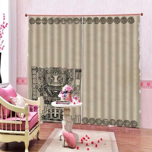 Modern Sketch Drawing Robot Curtain Polyester Fabric Photo Print For Living room Bedroom Blackout Window Drapes Home Decor