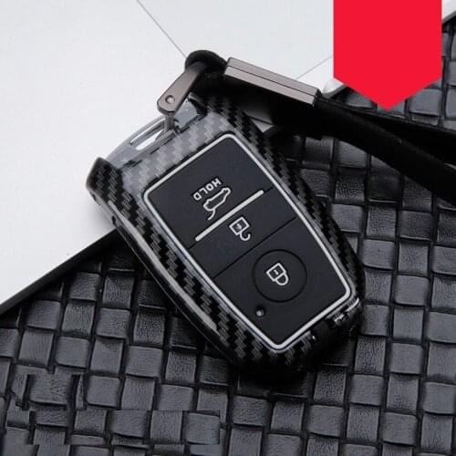 Carbon fiber Alloy+Silicone Key Case Cover For Kia KX3 KX5 K3S RIO Ceed Cerato Optima K5 Sportage Sorento KX Cross Car Stying