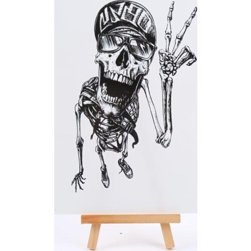 Funny skull tatoo temporary stickers faux tatouage temporaire tatouajes temporales tattoo men xha henna tattoo beauty tatto