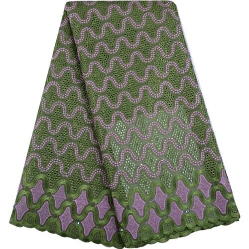 Gemstone Green High Quality Swiss Voile Laces In Switzerland Cotton Dry Cotton Lace Fabric Nigerian Voile 5 Yards F1523