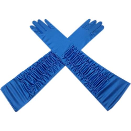 Gloves ladies satin long-sleeved arm sleeves anti-sack dinner show bride dress sexy fashion light silver red gold brown green be