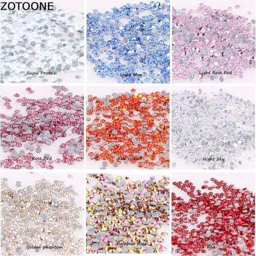 ZOTOONE 1440pcs Glass Strass Hotfix Rhinestones for Clothes SS6 SS8 SS10 SS16 SS20 Sticker Crystals for Nails Sew on Garment Bag