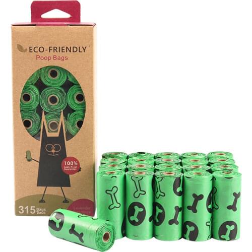 1/5/8 Rolls Paw Printing Dog Poop Bag 15 Bags/ Roll 22*33cm Cat Waste Bags Doggie Outdoor Home Clean Refill Garbage Bag