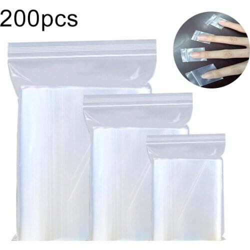 200Pcs Plastic Zip Lock Ziplock Bags Food Fruits Storage Bags For Thick Clear Reclosable Fresh-keep Packaging bags
