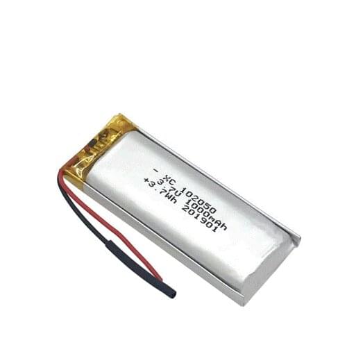 3.7V Lipo cells 102050 1000mah Lithium Polymer Rechargeable Battery For MP3 GPS Recording pen LED light Beauty Instrument