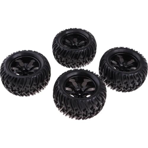 4Pcs Wheels Tire Tyres Set for 1/10 RC Car HPI Savage Flux XS Monster Truck