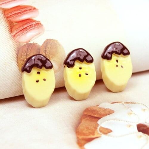 6PCS Chocolate Jam Banana Chips Slime Charms Beads Slime Accessories Making Supplies Drawstring Pouch for DIY Crafts Scrapbooki