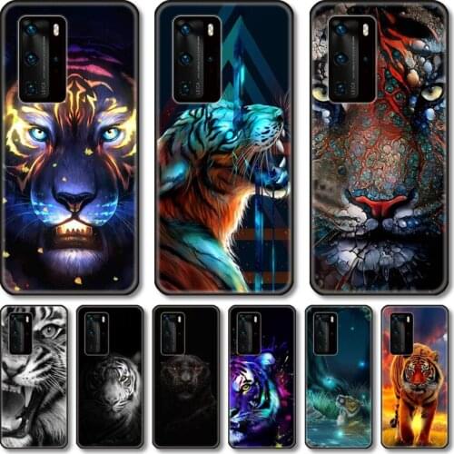 Tiger Phone Case For Huawei P 40 30 20 10 9 8 Lite E Pro Plus black cell shell