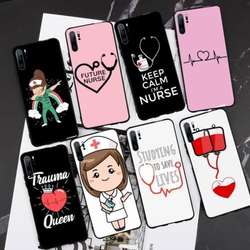 Nurse stethoscope cartoon Phone Case For Huawei P20 P30 P40 lite Pro P Smart 2019 Mate 10 20 Lite Pro Nova 5t