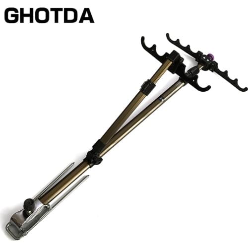 Fishing Rods Holder Aluminum Alloy Stretch Rod Pole Bracket Holder Fishing Stand Telescopic for 4-6 Fishing Rods