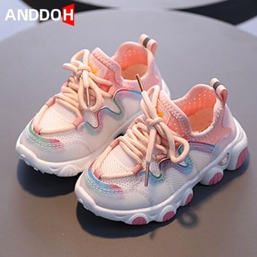 Size 21-30 Children Breathable Mesh Sneakers Boys Girls Kids Casual Non-slip Toddler Shoes Baby Wear-resistant Soft Sole Shoes