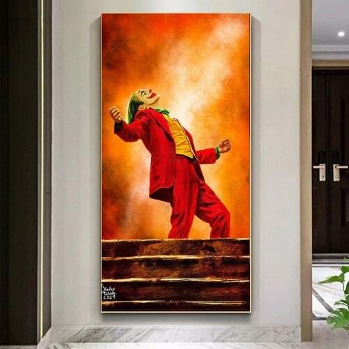 Joker Movie Character Posters and Prints Clown The Joker Close-up Canvas Paintings Wall Art Pictures for Living Room Porch Decor