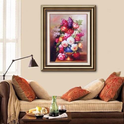 Europe vase Oil painting 5D DIY Diamond painting Posters flower 3D cross stitch pattern diamond embroidery Home Decor Peony