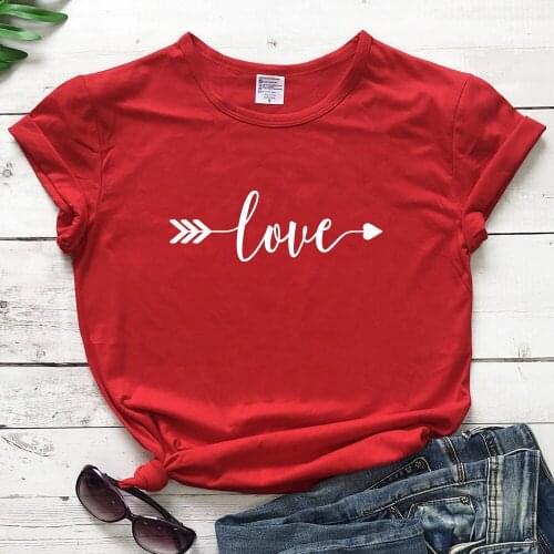 Casual 90s Unisex Couple Tumblr Graphic Lover Tee Top Cute Women Valentines Day Gift Tshirt Love Arrow Valentines T-shirt