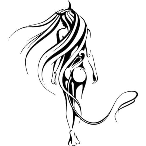 Hottest Station Sexy Long-haired Devil Girl Car Sticker Waterproof Motorcycle Window Stickers Decorations PVC 26.4cm X 23.8cm