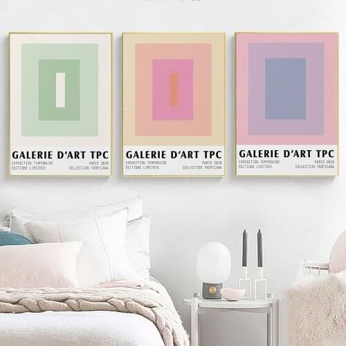 Nordic Print Medieval Decoration Picture Modern Color Block Art Print Pink Purple Pastel Poster Abstract Canvas Painting Wall