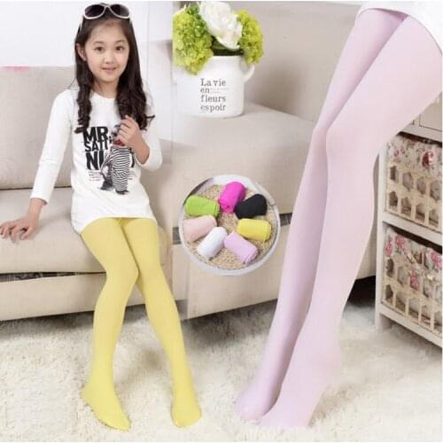 Children Girls Tights Stocking Candy Color Fashion Cute Collant Velvet Pantyhose For Kids Clothing White Dancing Stockings