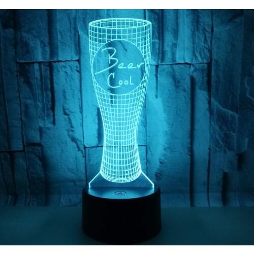 Creative beer mug shape 3D colorful USB home children creative table lamp holiday gift table lamp children gift