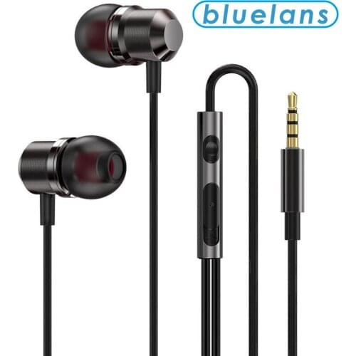 Magnetic 3.5mm Wired In-ear Headset Metal Heavy Bass Stereo Sport Music Earphone For Xiaomi Samsung With Microphone