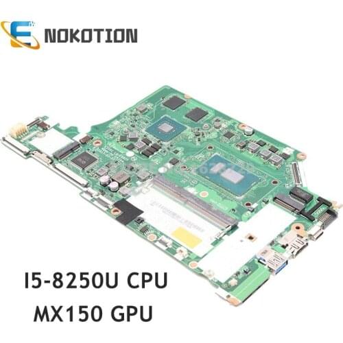 NOKOTION For Acer aspire A615 A615-51G laptop Motherboard MX150 GPU SR3LA I5-8250U CPU NBGT011001 NB.GT011.001 C5V01 LA-E892P