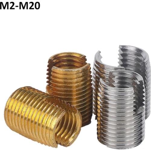 Self Tapping Thread Slotted Inserts Set Thread Repair Tools Stainless Steel Thread Protector