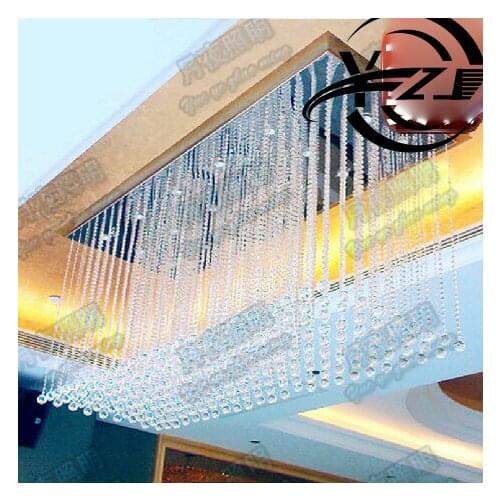 Luxurious Living Room Crystal Chandelier Large Project Light Rectangular Lobby Lobby Hotel Bar Clubhouse Lights for bedroom