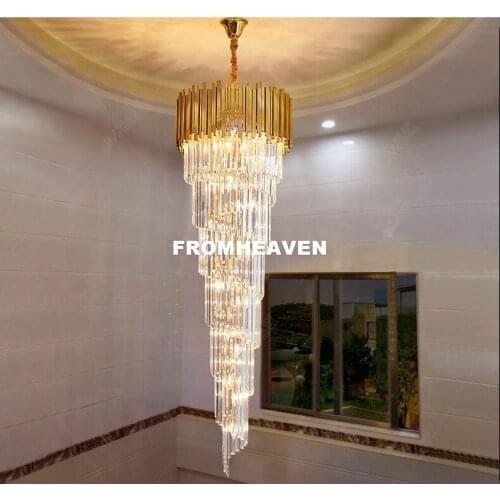 Modern Nordic D500mm H1600mm E14 LED Modern Hotel Crystal Chandelier Pendant Lamp LED Bulb Hotel Chandelier AC 100% Guaranteed