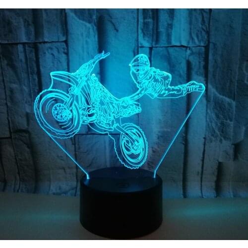 Special Effects Motorcycle 3d Night Light Ride Bike Novel Creative 3d Table Lamp Christmas Gift Childrens Toys Led Nightlight