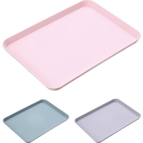 Fruit Plate Portable Convenient Healthy Plastic Rectangle Shape Fruit Cake Plate forHome Deluxe Fruit Plate Dessert Display Tray