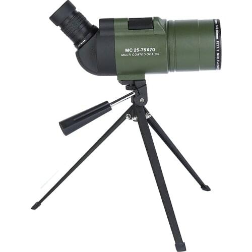 25-75x70 Bird Watching Telescope Optical BAK4 Zoom Portable Monoculars with Tripod Outdoor Camping Bird Watching Tool
