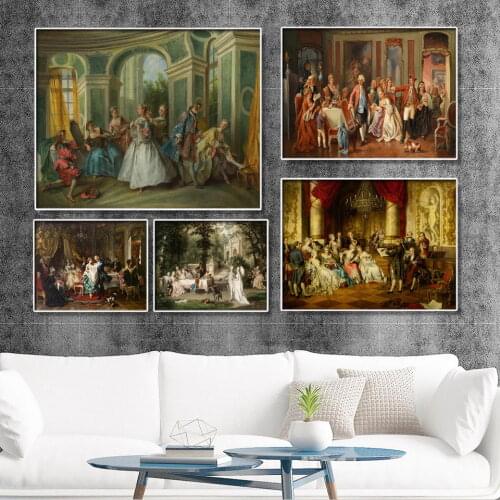 Home Decoration Print Canvas Wall Art Picture Paintings European Court character scene painting5 For Living-room