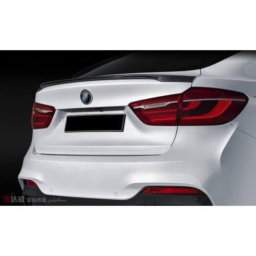 For BMW X6 X Series X6 F16 2014 2015 2016 2017 High Quality Carbon Fiber Material Rear Spoiler Tail Trunk Wing Boot Lip Molding