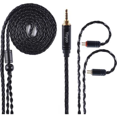 Yinyoo 8 Core Silver Plated Copper Balanced Cable 2.5/3.5/4.4mm With MMCX/2pin Connector for BLON BL-01 BL-03 KZ ZAX ZSX ZSTX