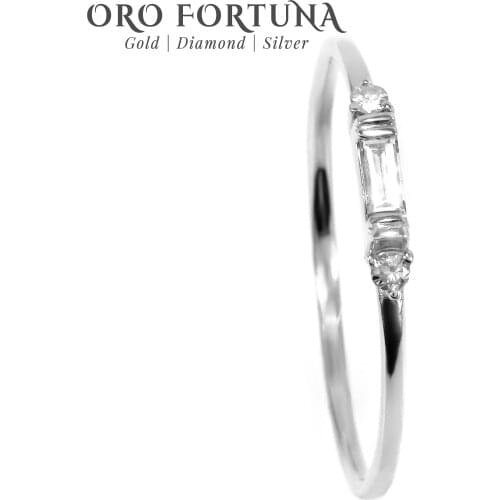 14K Gold 0.10Ct Baguette Diamond Ring for Women Engagement Fine Elegant Minimalist Classic Stacking Gift Jewelry