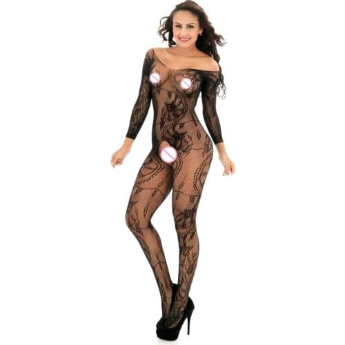 Black Red Color New Women Sexy Lingerie Hot Mesh Hollow Baby Doll Dress Erotic Lingerie Sexy Costumes Underwear Bodysuits W606