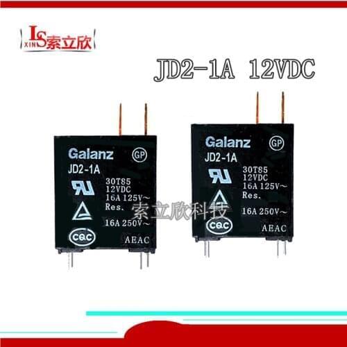 10PCS/LOT 100%Original NEW microwave oven 12V relay JD2-1A 12VDC JD2 1A JD21A 12V 12VDC DC12V JQX-62F 16A 250V 4PIN
